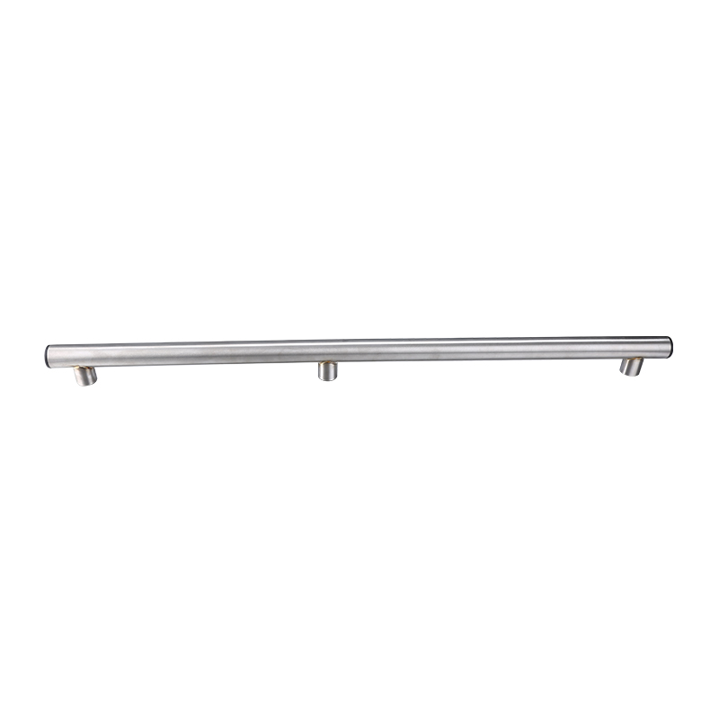 Tirador de puerta de vidrio pulido de acero inoxidable, manija de puerta de estera de tres puntos fijos largos para refrigerador, XY-113 de 1010mm