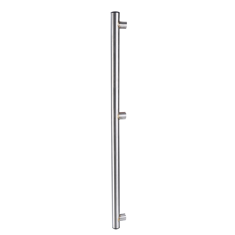 Tirador de puerta de vidrio pulido de acero inoxidable, manija de puerta de estera de tres puntos fijos largos para refrigerador, XY-113 de 1010mm